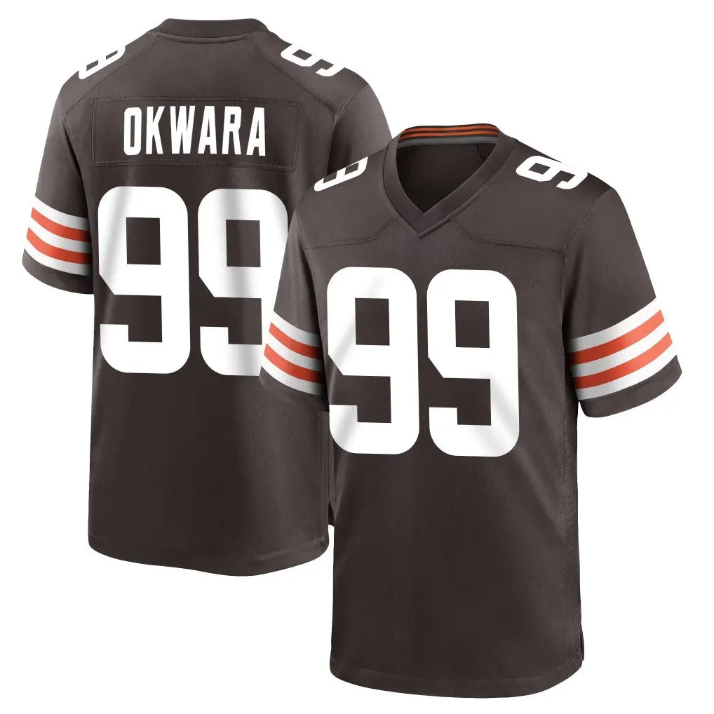 C.Browns #99 Julian Okwara Player Brown Home Game Qdoa Stitched Jerseys