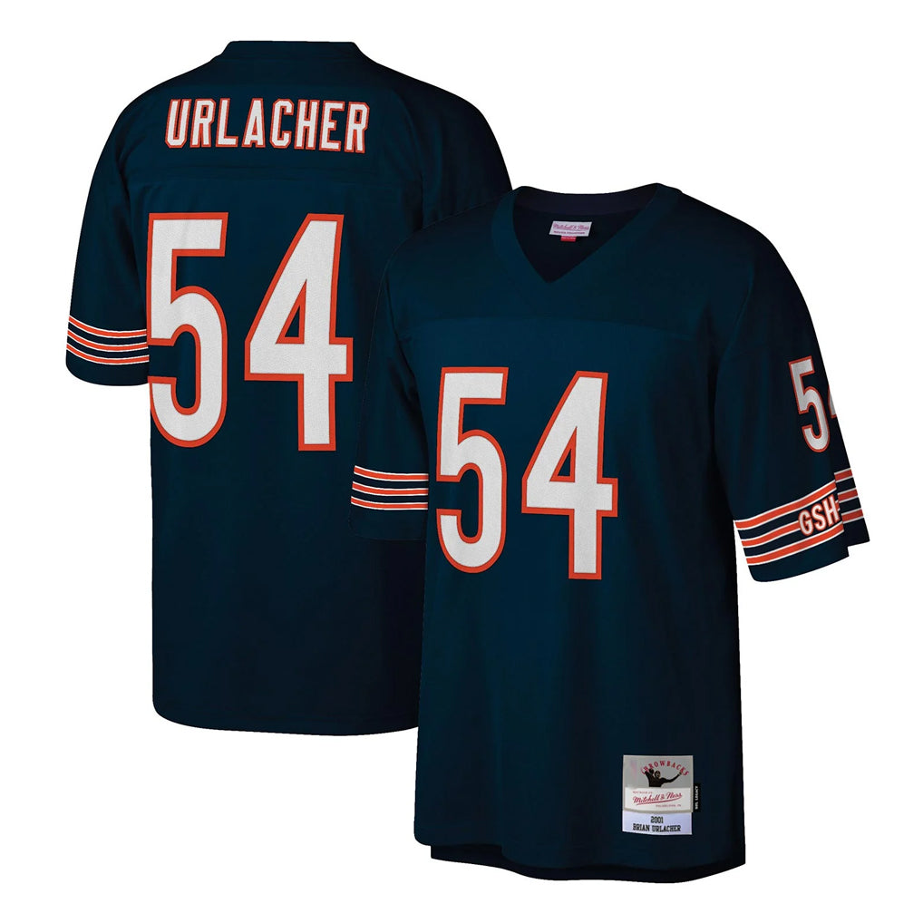 C.Bears #54 Brian Urlacher Player Navy Mitchell & Ness Legacy Replica Qdoa Stitched Jerseys