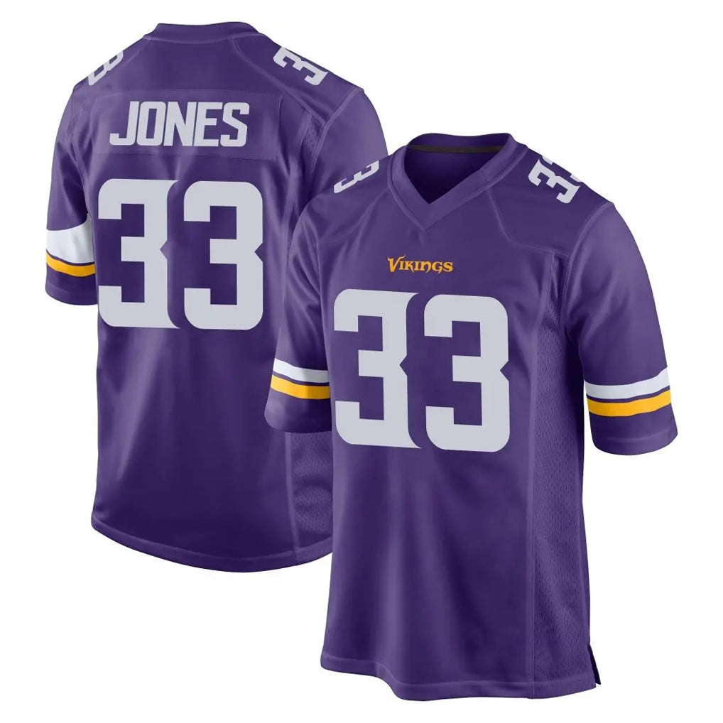 M.Vikings #33 Aaron Jones Sr. Player Purple Home Game Qdoa Stitched Jerseys