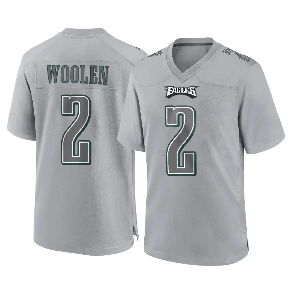 P.Eagles #2 Riq Woolen Player Gray Atmosphere Fashion Home Game Qdoa Stitched Jerseys