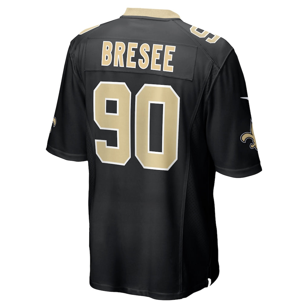 Qdoa NO.Saints #90 Bryan Bresee Black Game Jersey