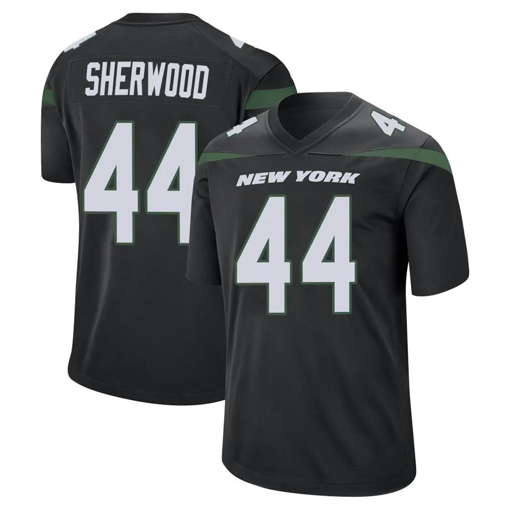 NY.Jets #44 Jamien Sherwood Player Stealth Black Home Game Qdoa Stitched Jerseys