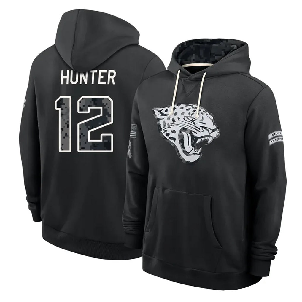 J.Jaguars #12 Travis Hunter Player 2026 Black Logo Pullover Hoodies Limited Game Qdoa Stitched Jerseys