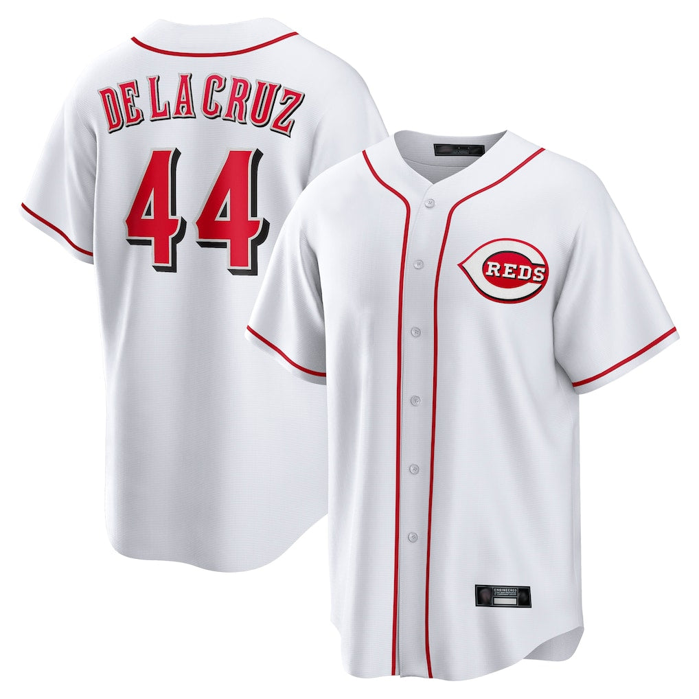 C.Reds #44 Elly De La Cruz Player White Game Home Qdoa Stitched Jerseys