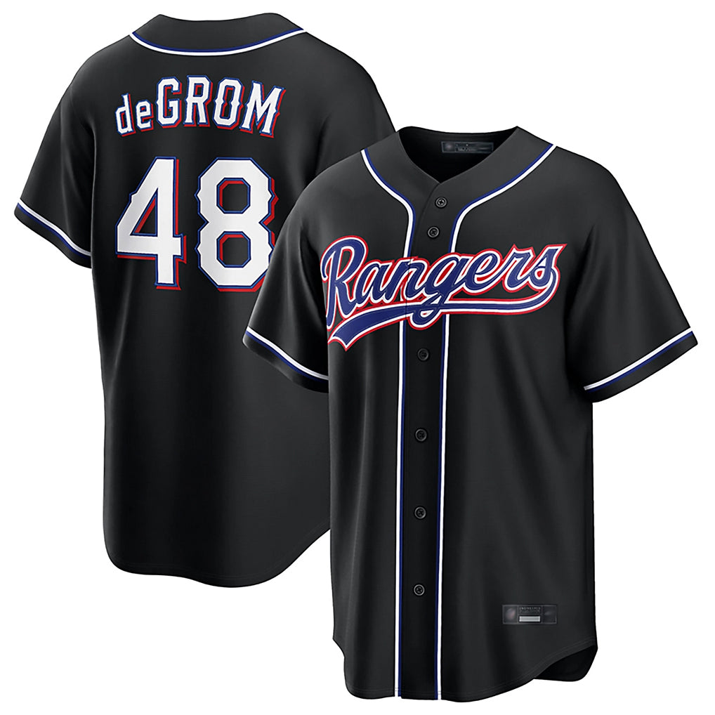 T.Rangers #48 Jacob deGrom Player Black 2026 Out Fashion Replica Qdoa Stitched Jerseys