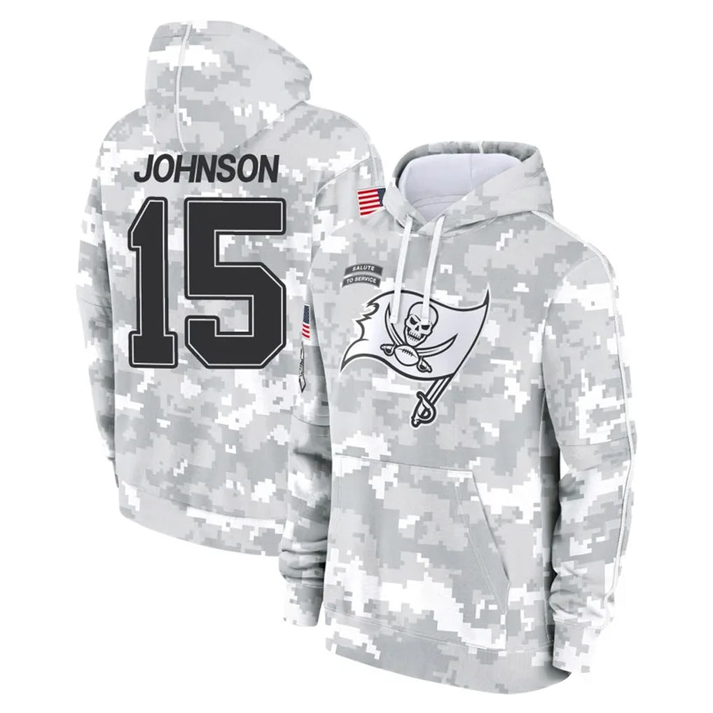 TB.Buccaneers #15 Tez Johnson Player Arctic Camo Limited Salute to Service Pullover Hoodies Game Qdoa Stitched Jerseys
