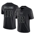 NE.Patriots #18 Kyle Williams Player Black Reflective LImited Home Game Qdoa Stitched Jerseys