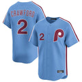 P.Phillies #2 Justin Crawford Player Light Blue Home Limited Qdoa Stitched Jerseys