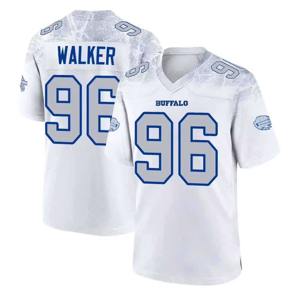 B.Bills #96 Deone Walker Player White Rivalries Collection Game Qdoa Stitched Jerseys