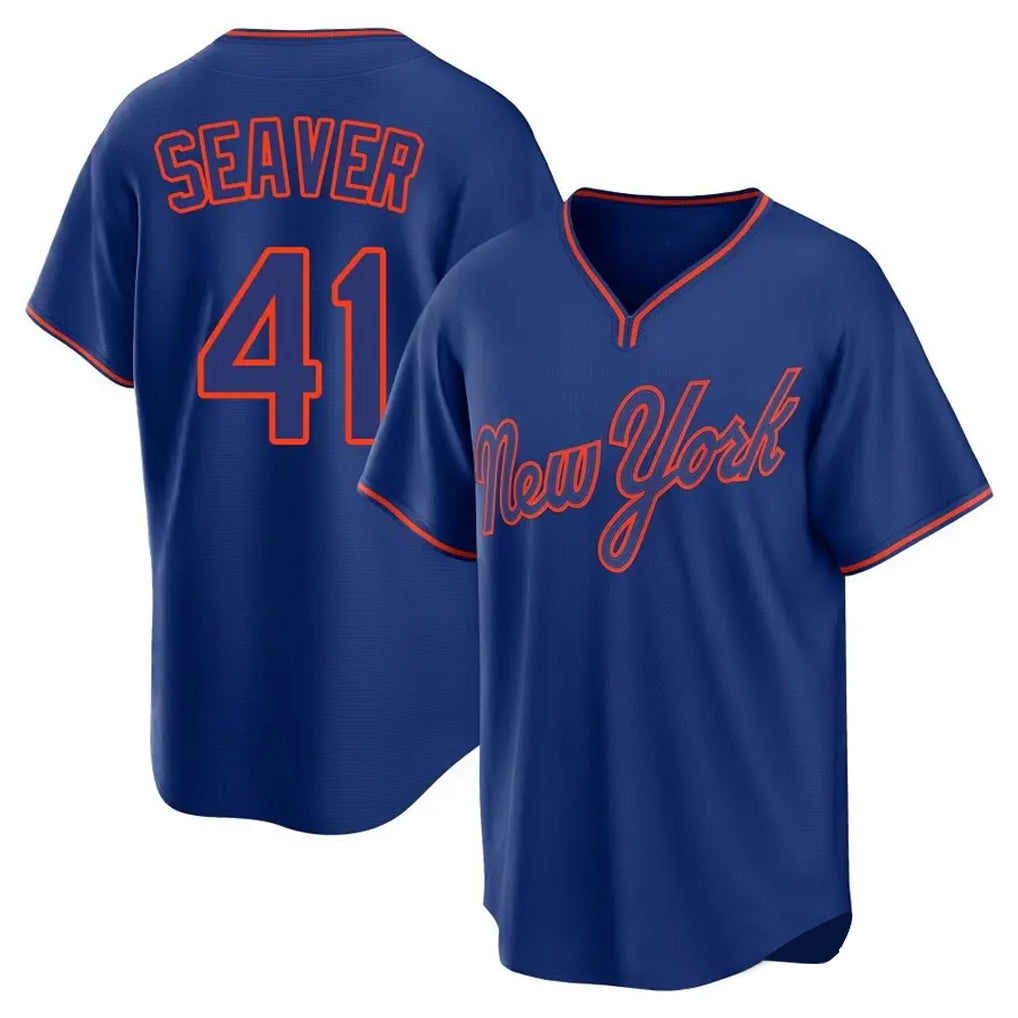 NY.Mets #41 Tom Seaver Player Royal T-shirt Home Game Qdoa Stitched Jerseys