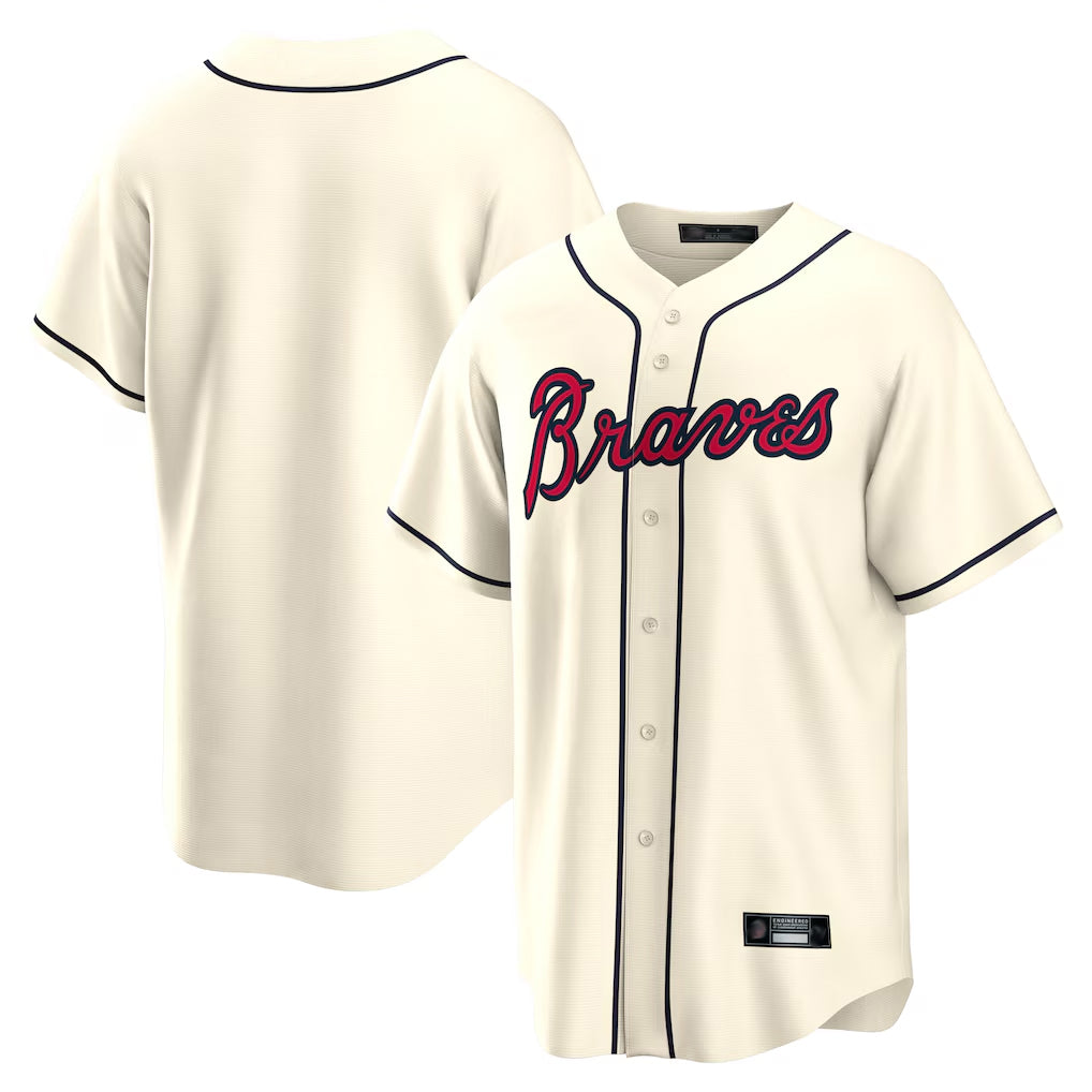 A.Braves ## Braves Blank Player Cream Home Game Qdoa Stitched Jerseys