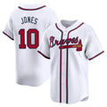 A.Braves #10 Chipper Jones Player White Limited Home Game Qdoa Stitched Jerseys