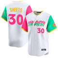 S.Diego Padres #30 Gavin Sheets Player White City Connect Home Limited Qdoa Stitched Jerseys