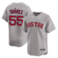 B.Red Sox #55 Ranger Su¨¢rez Player Gray Road Limited Home Game Qdoa Stitched Jerseys