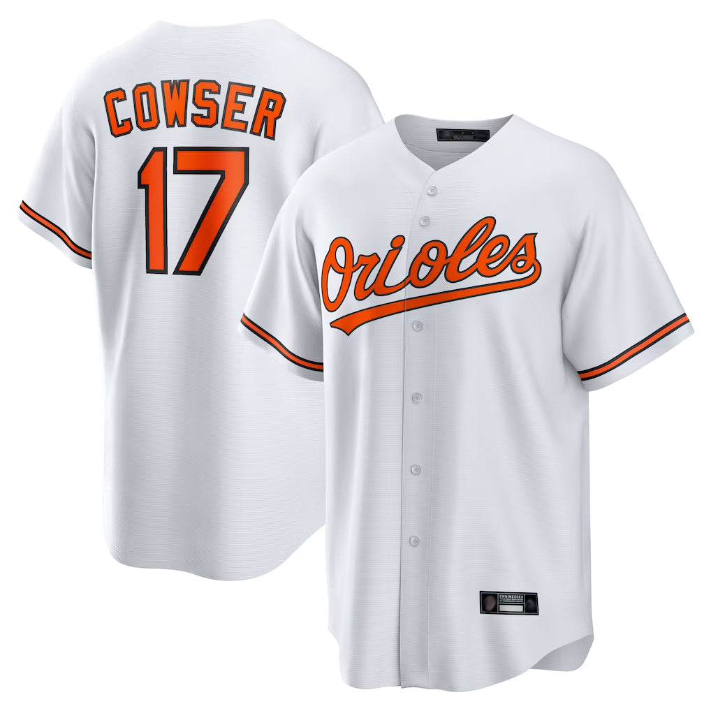 B.Orioles #17 Colton Cowser Player White Home Game Qdoa Stitched Jerseys