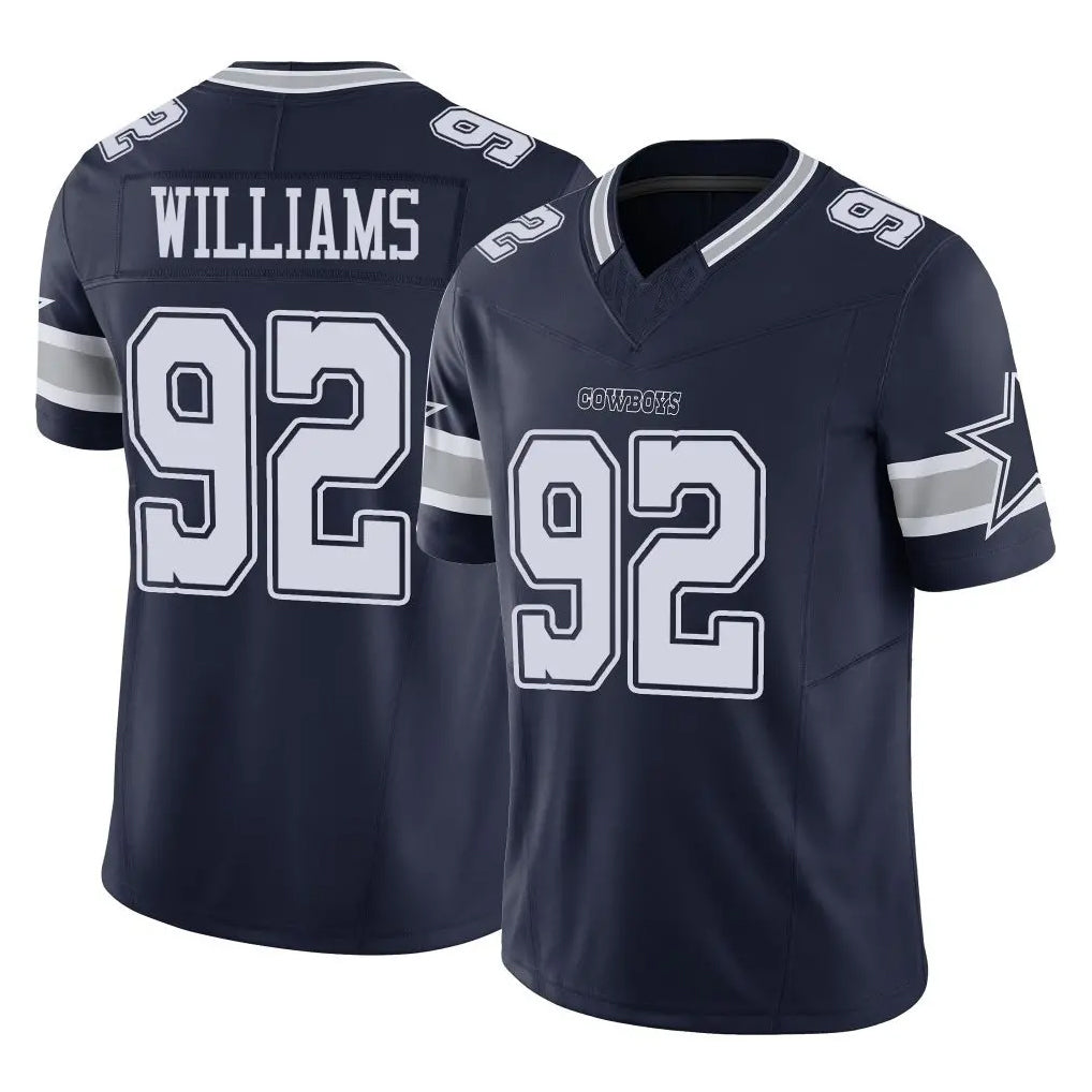 D.Cowboys #92 Quinnen Williams Player Navy Limited Vapor F.U.S.E. Home Game Qdoa Stitched Jerseys