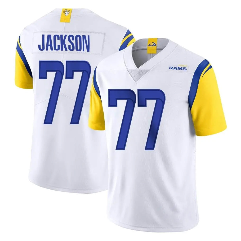 LA.Rams #77 Alaric Jackson Player White Limited Vapor Untouchable Home Game Qdoa Stitched Jerseys