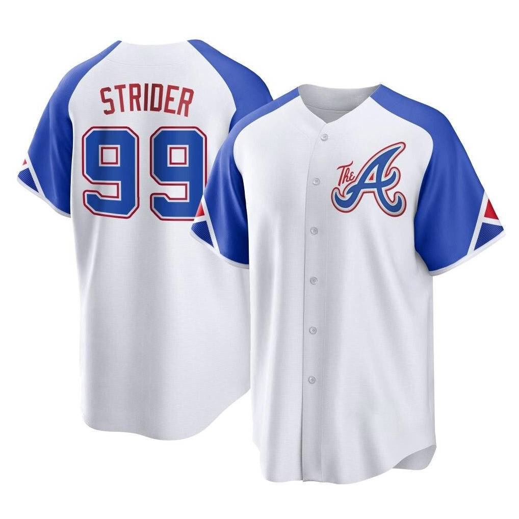 A.Braves #99 Spencer Strider Player White City Connect Home Game Qdoa Stitched Jerseys