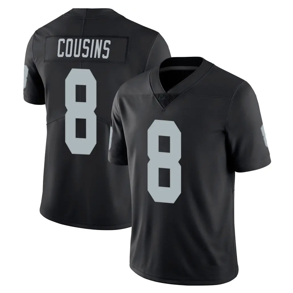 LV.Raiders #8 Kirk Cousins Player Black Limited Vapor Untouchable Home Game Qdoa Stitched Jerseys