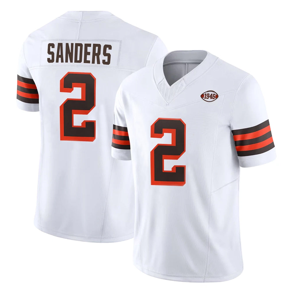 C.Browns #2 Shedeur Sanders Player White Limited Vapor F.U.S.E. Alternate Game Qdoa Stitched Jerseys