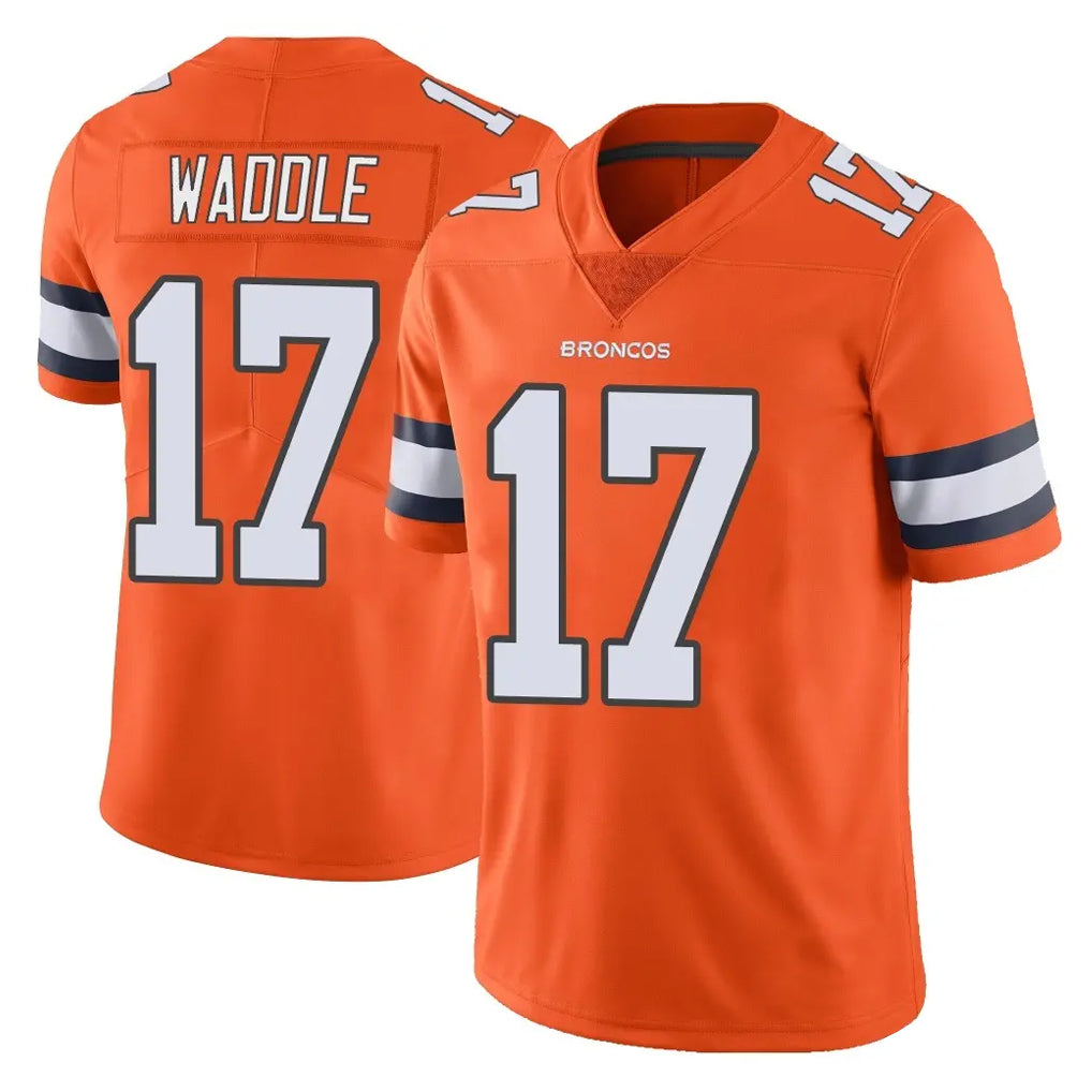 D.Broncos #17 Jaylen Waddle Player Orange Vapor Untouchable Limited Home Game Qdoa Stitched Jerseys