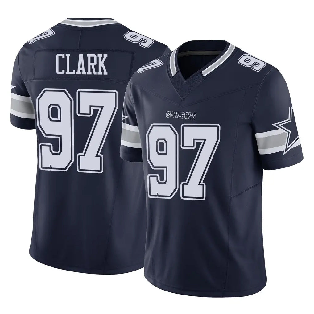 D.Cowboys #97 Kenny Clark Player Navy Limited Vapor F.U.S.E. Home Game Qdoa Stitched Jerseys