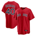 B.Red Sox #40 Willson Contreras Player Red Home Game Qdoa Stitched Jerseys