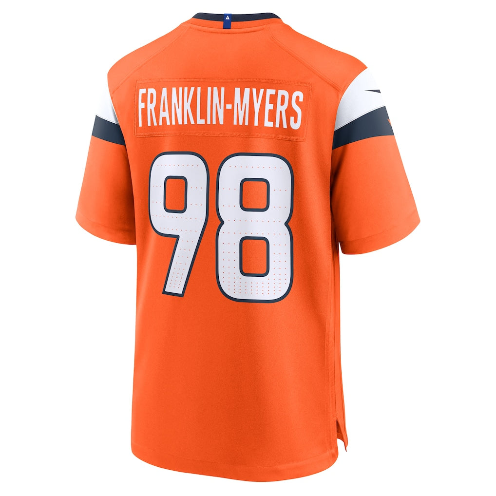 Qdoa D.Broncos #98 John Franklin-Myers Orange Team Game Jersey