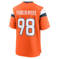 Qdoa D.Broncos #98 John Franklin-Myers Orange Team Game Jersey