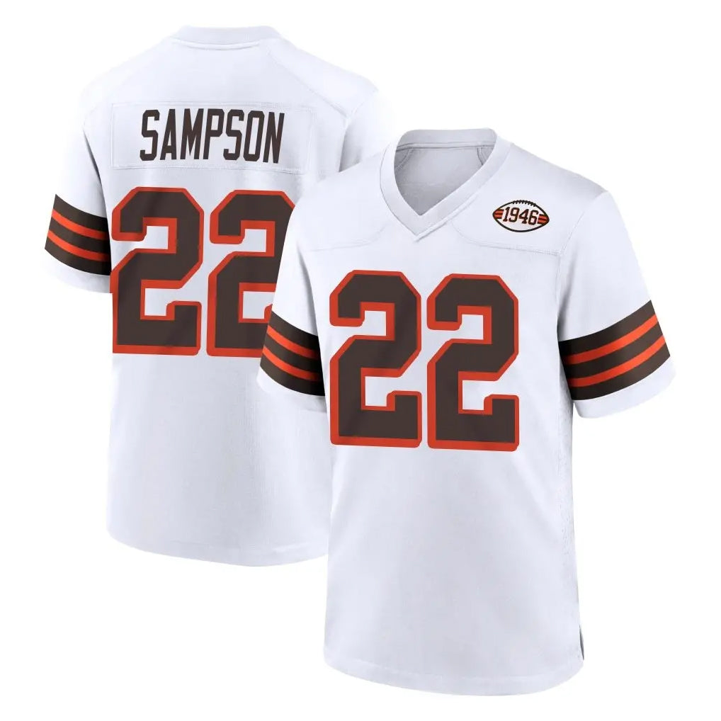 C.Browns #22 Dylan Sampson Player White Alternate Home Game Qdoa Stitched Jerseys