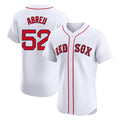 B.Red Sox #52 Wilyer Abreu Player White Limited Elite Home Game Qdoa Stitched Jerseys