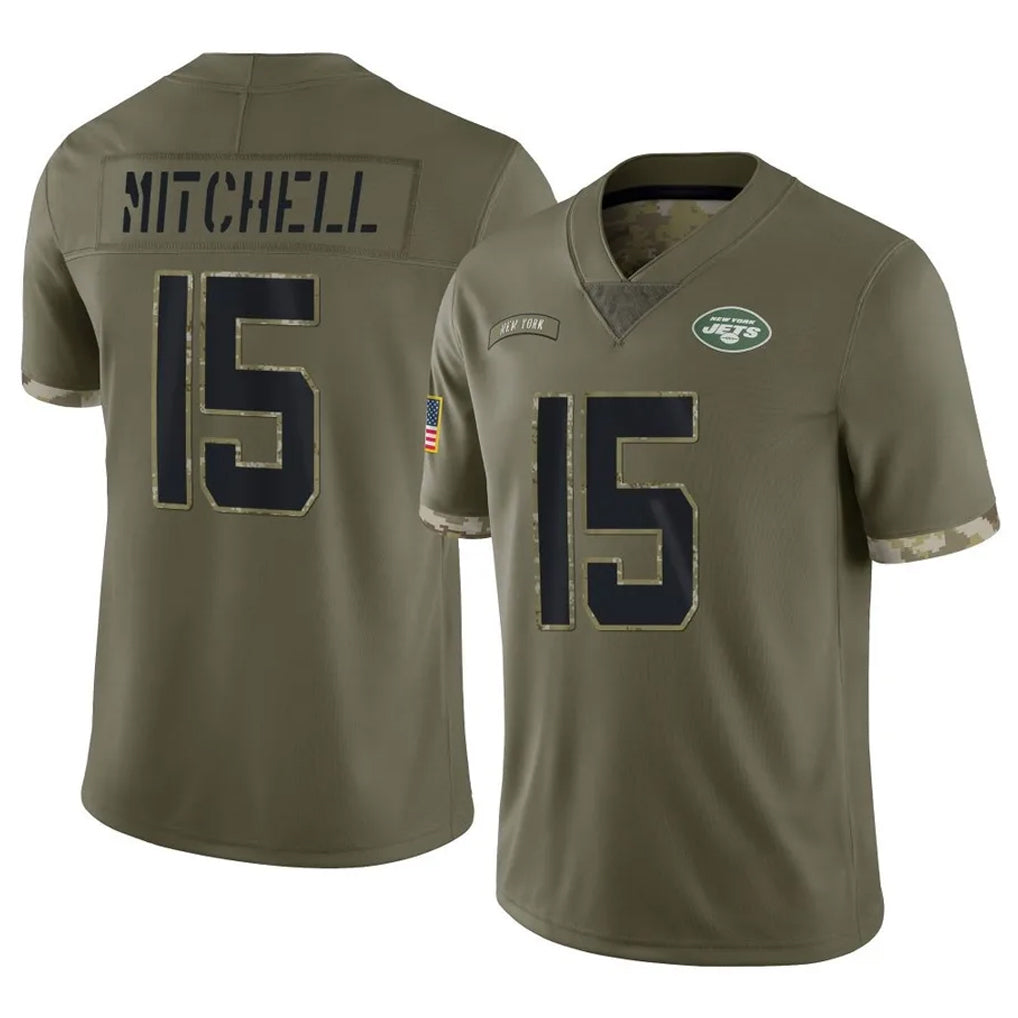 NY.Jets #15 Adonai Mitchell Player Olive Salute To Service Limited Qdoa Stitched Jerseys