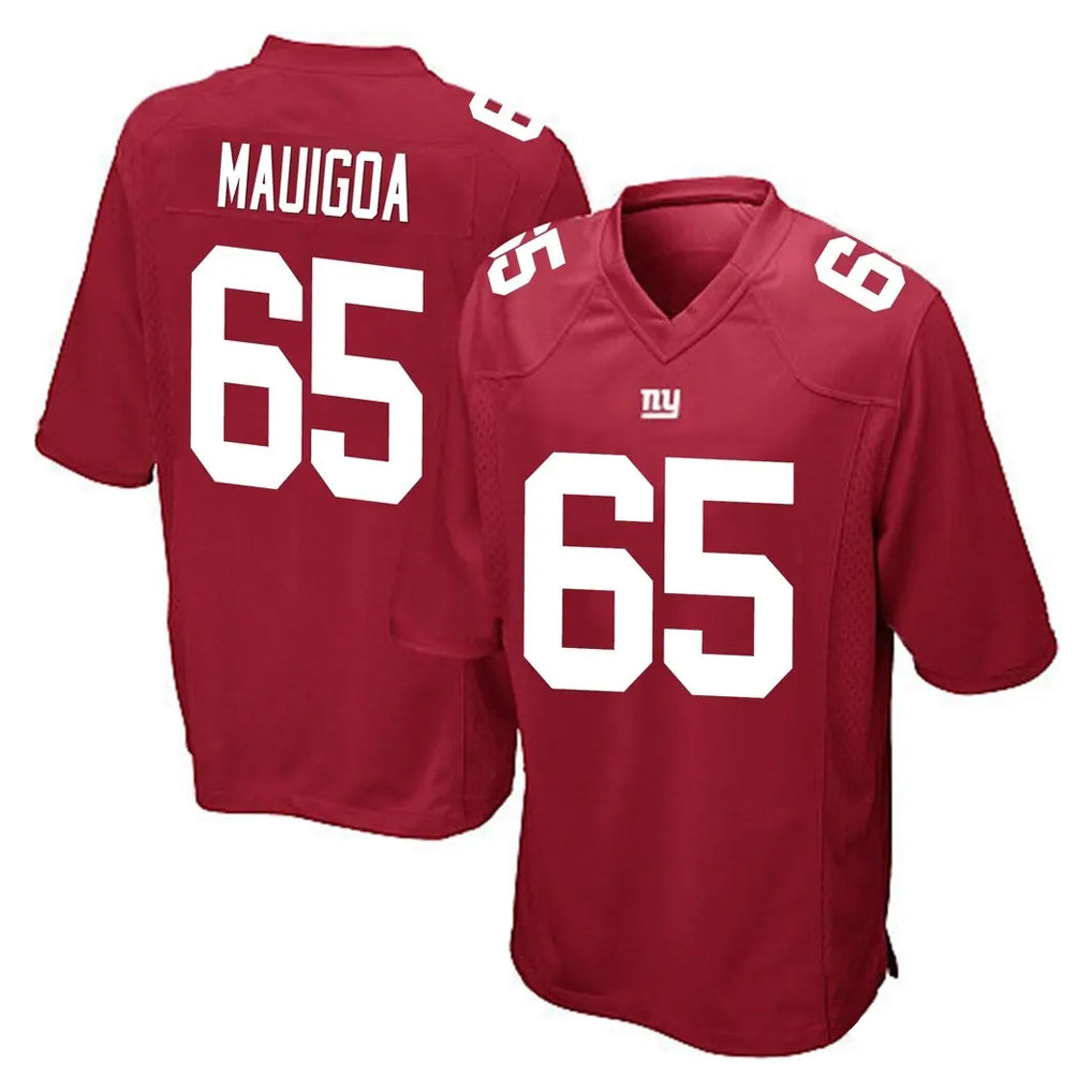 NY.Giants #65 Francis Mauigoa Player Red Home Game Qdoa Stitched Jerseys