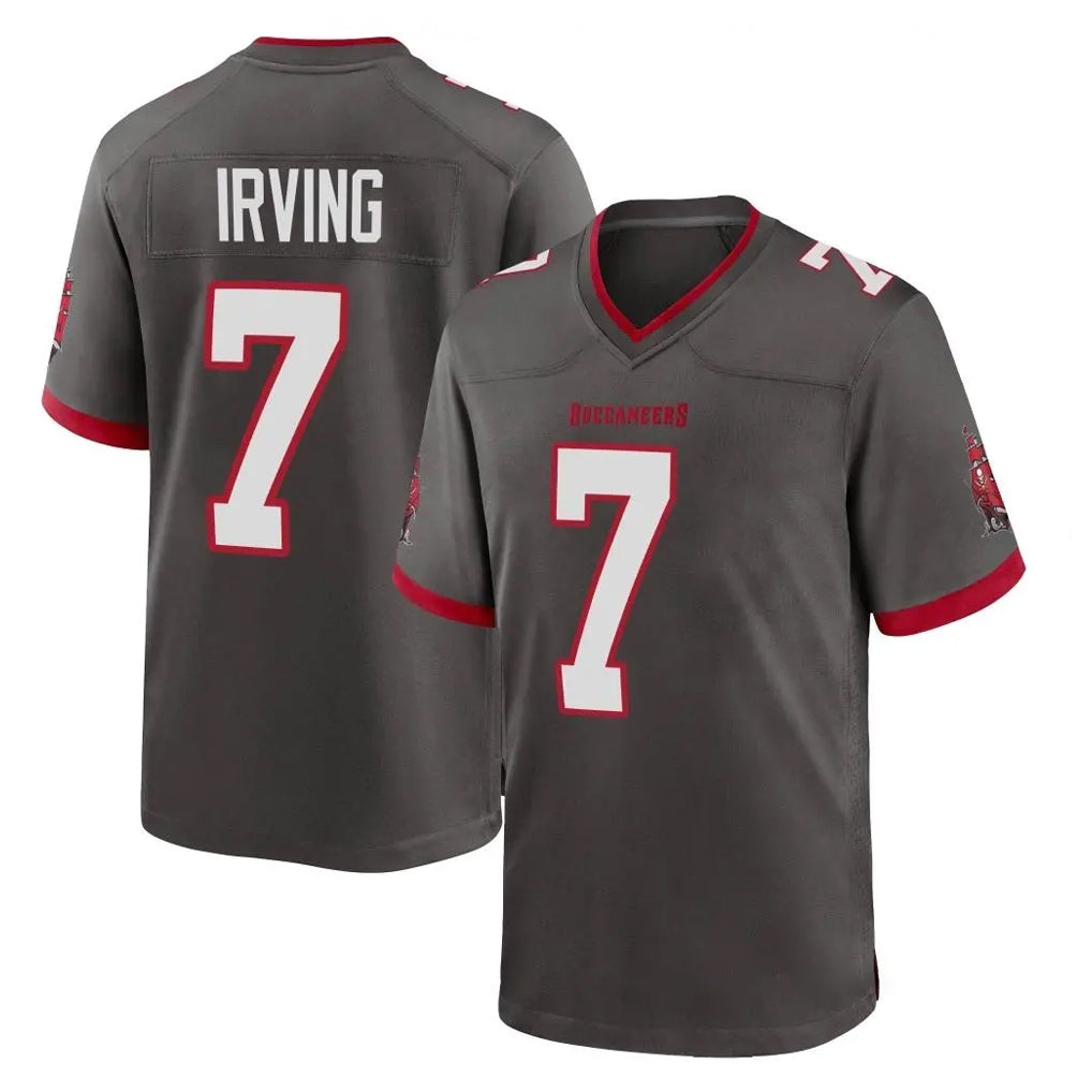 TB.Buccaneers #7 Bucky Irving Player Pewter Alternate Home Game Qdoa Stitched Jerseys