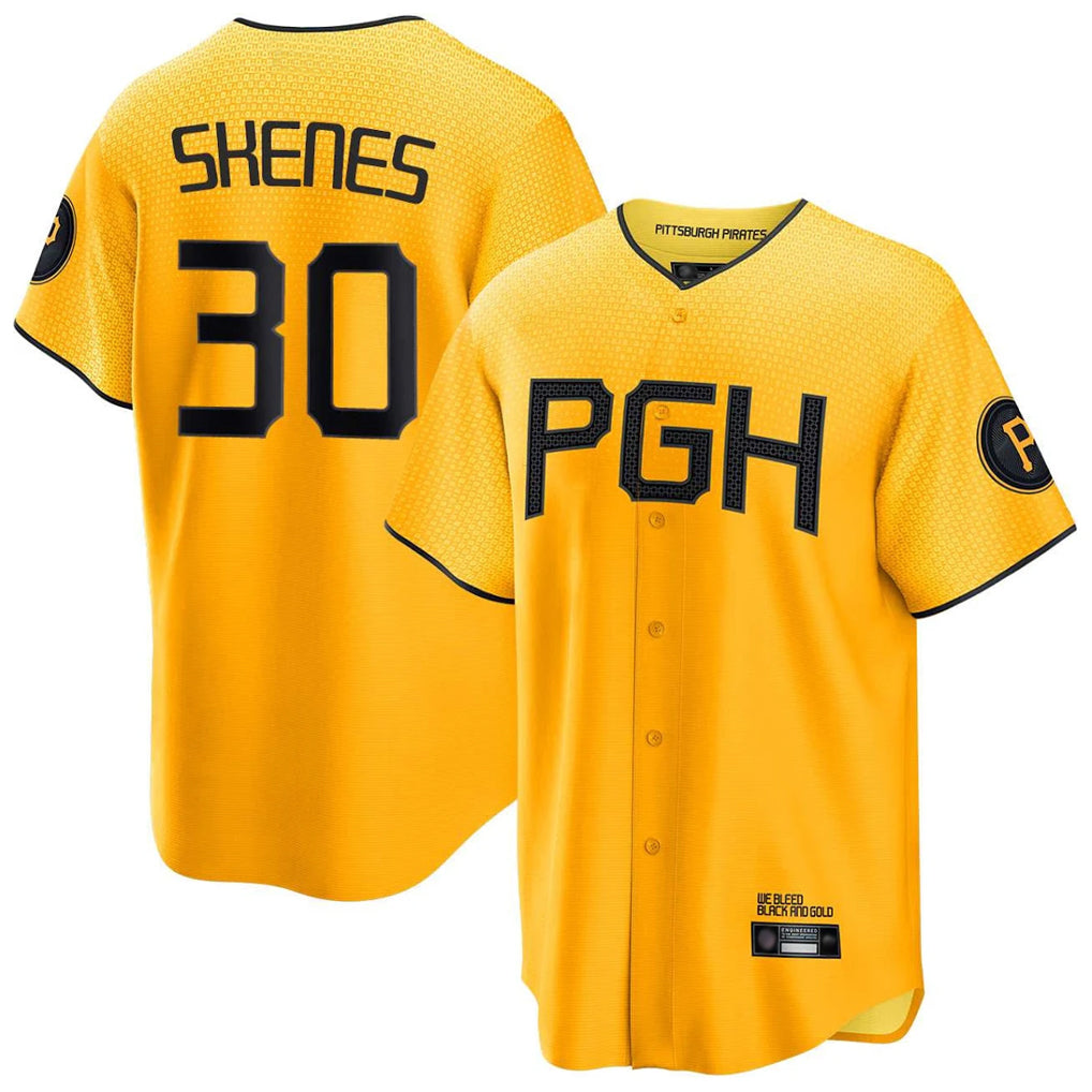 P.Pirates #30 Paul Skenes Player Gold City Connect Home Limited Qdoa Stitched Jerseys