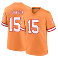 TB.Buccaneers #15 Tez Johnson Player Orange Throwback Home Game Qdoa Stitched Jerseys