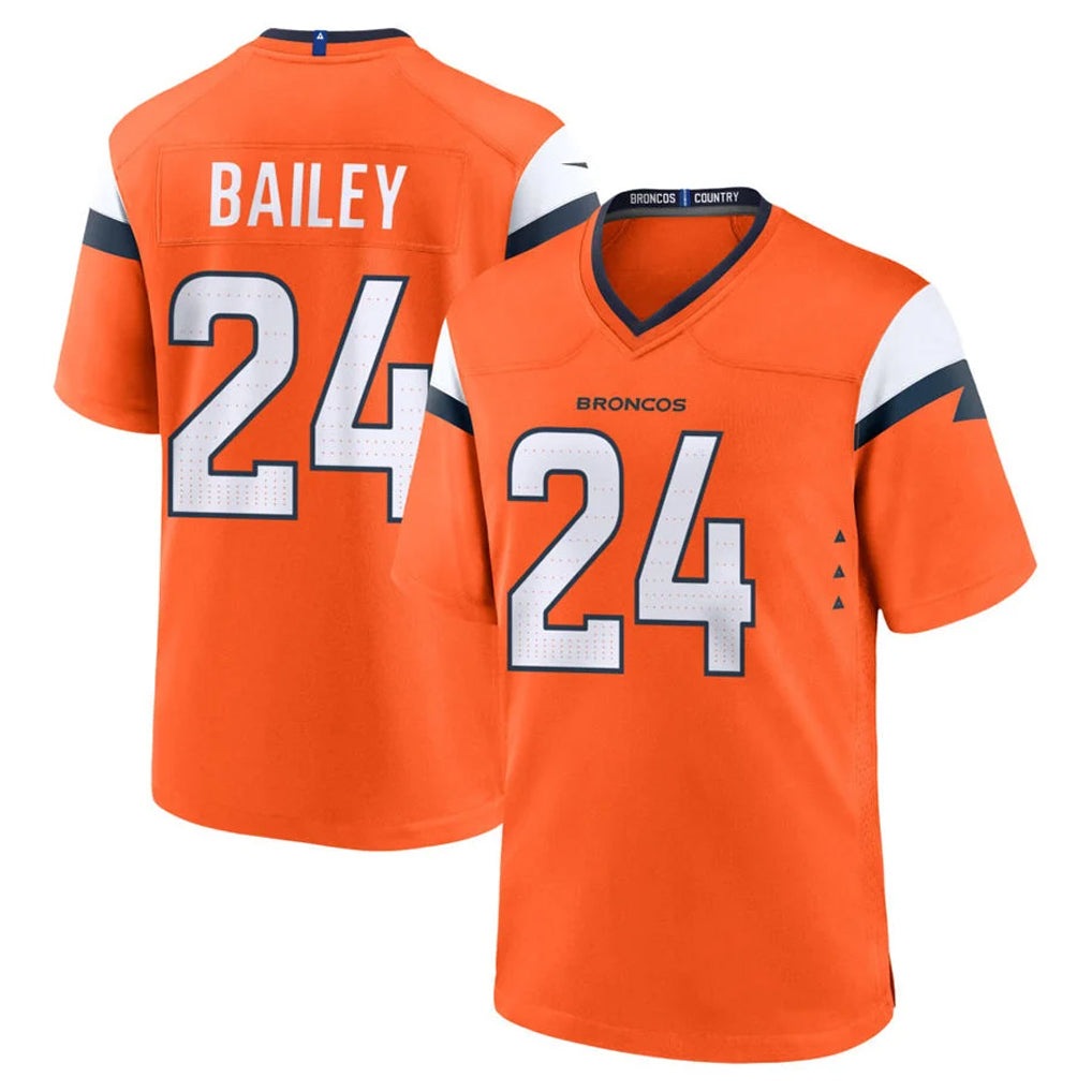 D.Broncos #24 Champ Bailey Player Orange Home Game Qdoa Stitched Jerseys