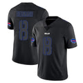 B.Bills #8 Terrel Bernard Player Black Impact Limited Home Game Qdoa Stitched Jerseys
