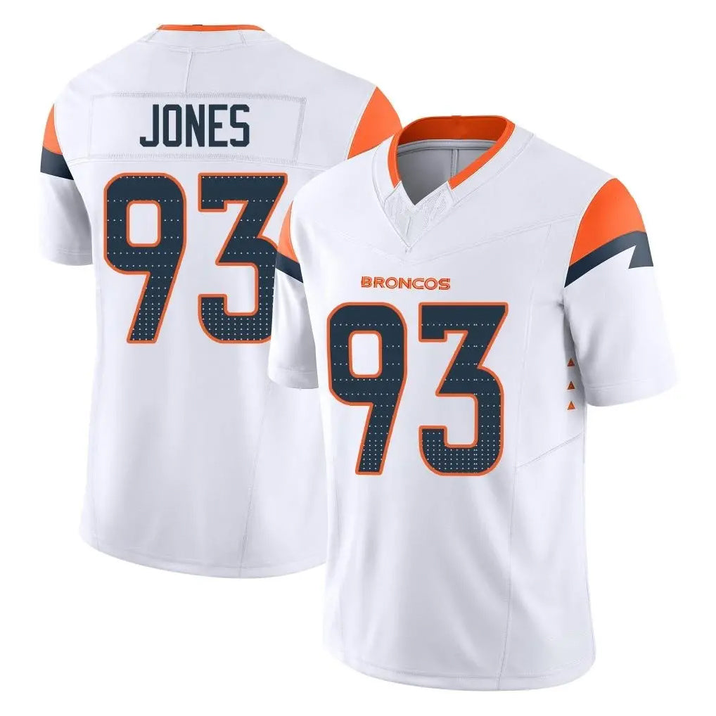 D.Broncos #93 D.J. Jones Player White Limited Vapor F.U.S.E. Home Game Qdoa Stitched Jerseys