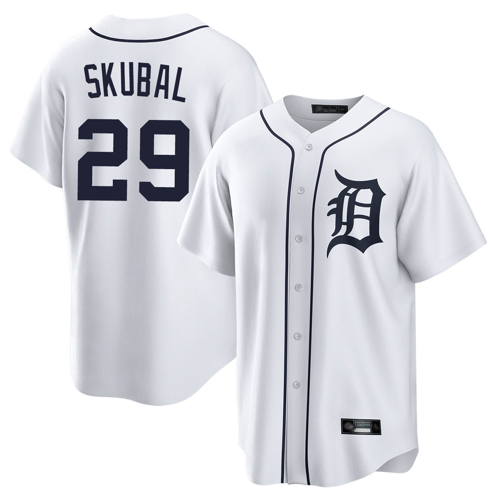 D.Tigers #29 Tarik Skubal Player White Home Game Qdoa Stitched Jerseys