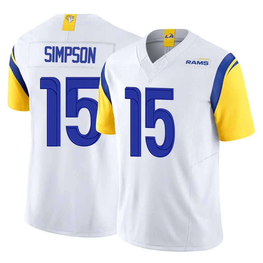 LA.Rams #15 Ty Simpson Player White Limited Vapor F.U.S.E. Home Game Qdoa Stitched Jerseys
