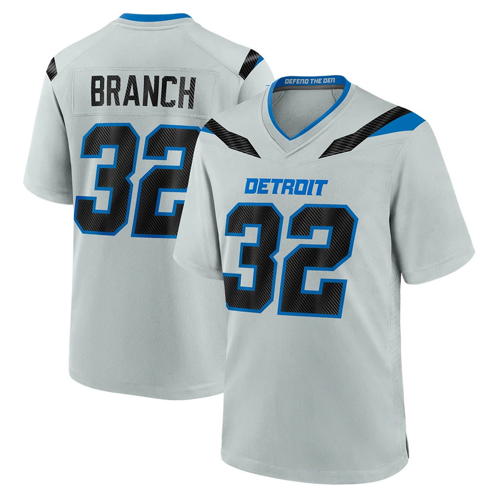 D.Lions #32 Brian Branch Player Silver 2026 Rivalries Collection Home Game Qdoa Stitched Jerseys