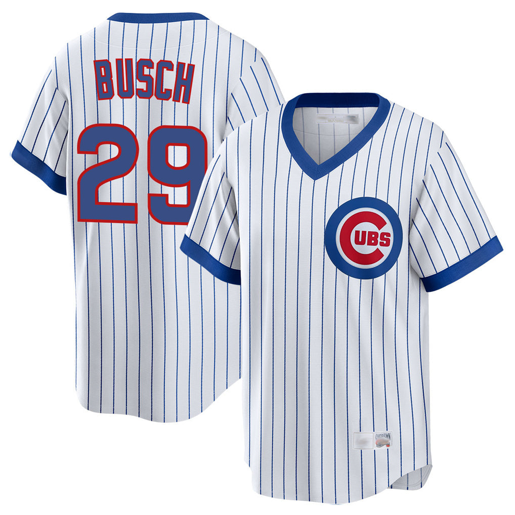 C.Cubs #29 Michael Busch Player White T-shirt Cooperstown Collection Limited Qdoa Stitched Jerseys
