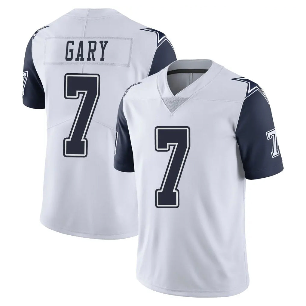 D.Cowboys #7 Rashan Gary Player White-Navy Limited Color Rush Vapor Untouchable Home Game Qdoa Stitched Jerseys
