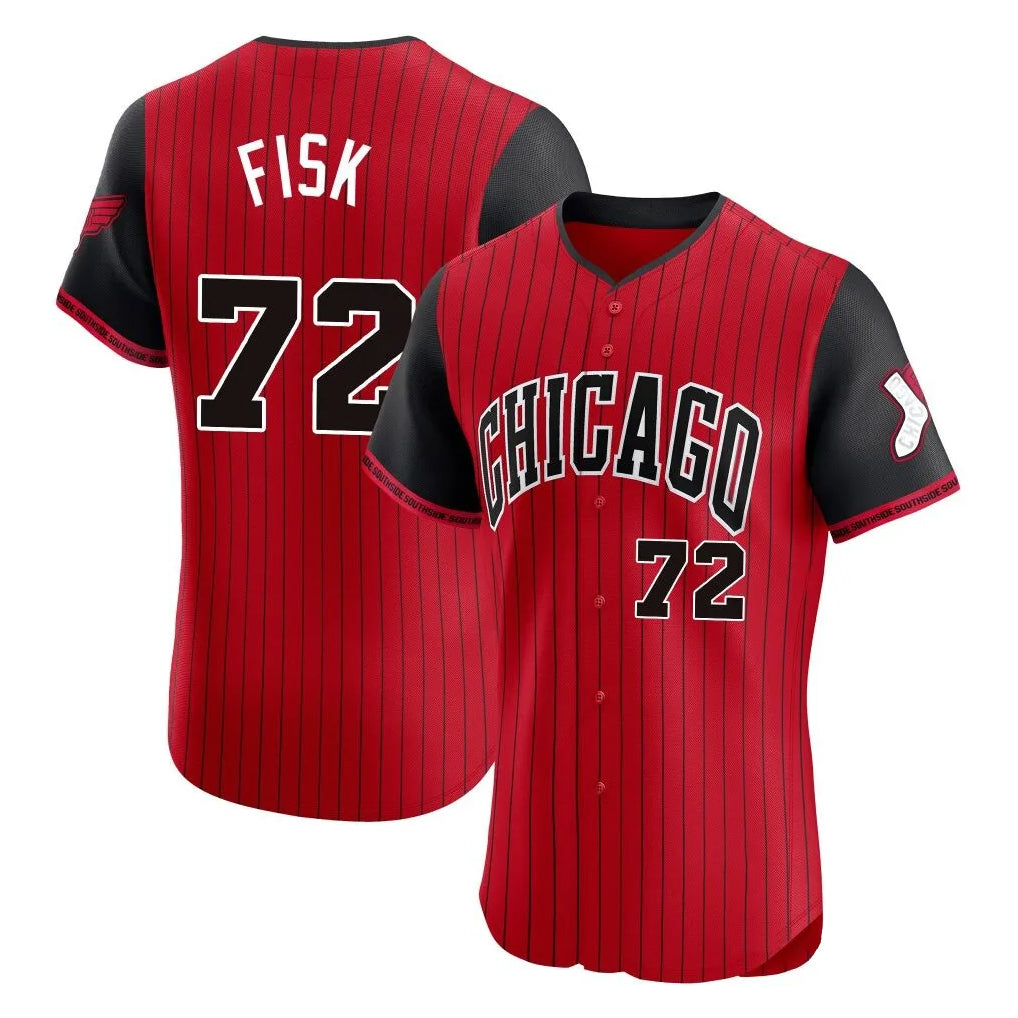 C.White Sox #72 Carlton Fisk Player Red City Connect Limited Elite Home Qdoa Stitched Jerseys