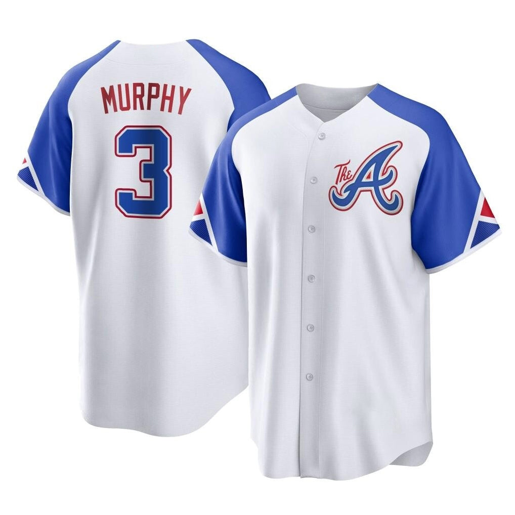 A.Braves #3 Dale Murphy Player White City Connect Home Game Qdoa Stitched Jerseys