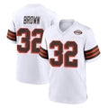 C.Browns #32 Jim Brown Player White Alternate Home Game Qdoa Stitched Jerseys