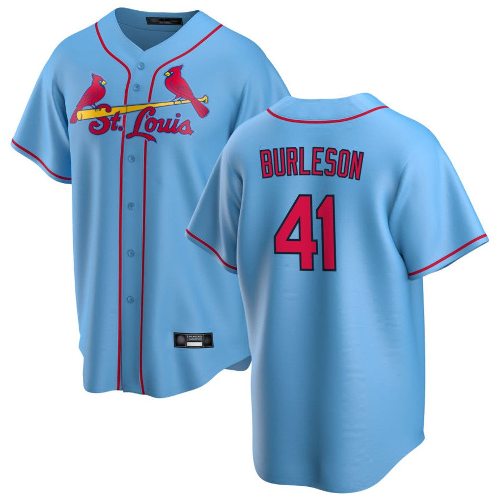 St. Louis Cardinals #41 Alec Burlesona Player Light Blue Home Game Qdoa Stitched Jerseys