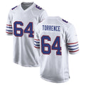 B.Bills #64 O'Cyrus Torrence Player White Alternate Game Qdoa Stitched Jerseys