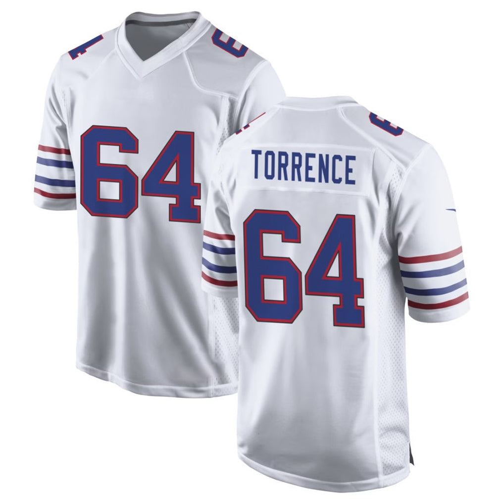 B.Bills #64 O'Cyrus Torrence Player White Alternate Game Qdoa Stitched Jerseys